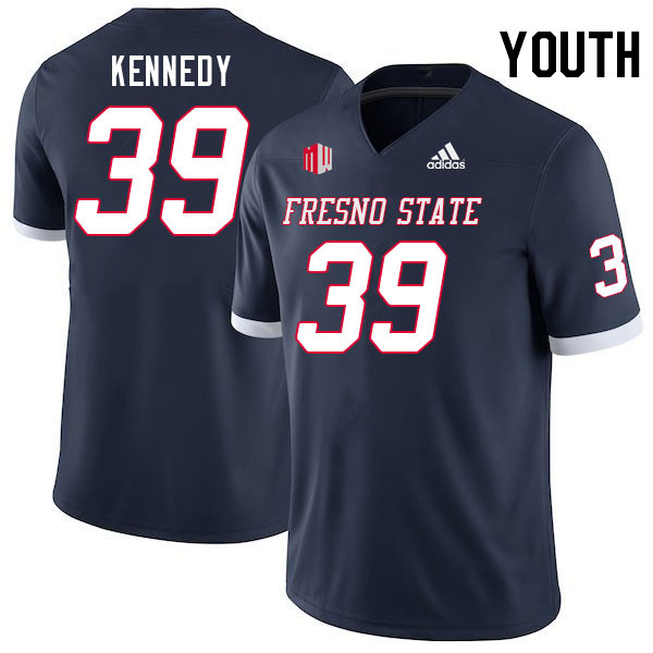 Youth #39 Jordan Kennedy Fresno State Bulldogs College Football Jerseys Stitched Sale-Navy - Click Image to Close